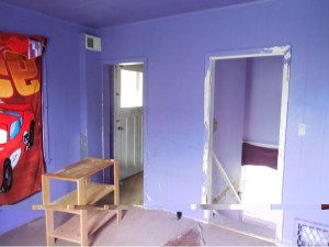 room entirely painted purple