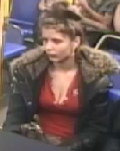 young white woman with miles of cleavage and an overbite