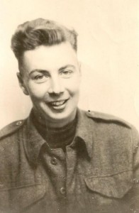 Derek's Dad, wearing his uniform and a broad smile.