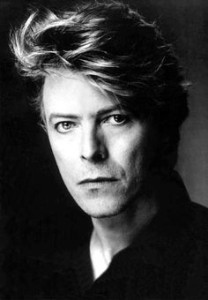 Black and white portrait of David Bowie