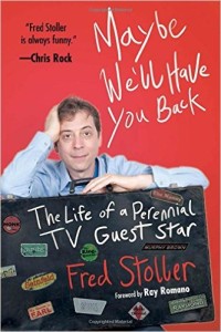 red cover with the author leaning on a blackboard that reads, The Life of a Perennial TV Guest Star