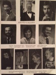 A page from a book of photos, like a yearbook. of staff at Blackburn Wingham. Both Derek and I are in it. I'm about 26 year old. Derek is in his early 30s.