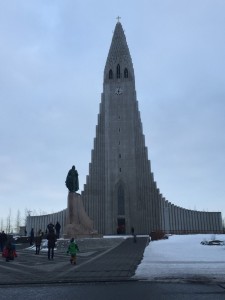 tall concrete church you can see from anywhere in Reykjavik