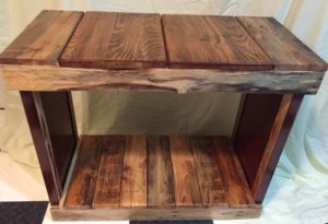 Hall table made of reclaimed wood