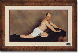 The painting of Seinfeld's George that features him wearing only boxer shorts and posing weirdly on a chaise lounge.