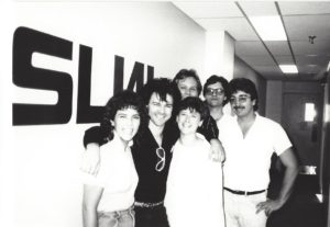 A gaggle of announcers including me with Gowan