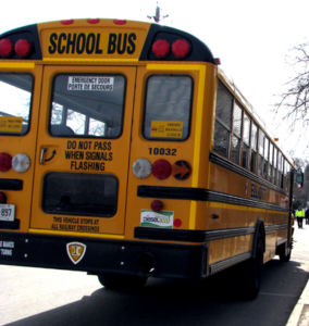 back of a school bus