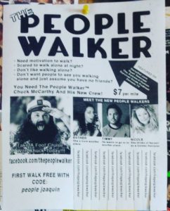 flyer with tear-off phone numbers to hire a People Walker