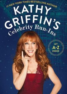 Book cover. Shows Kathy Griffin in a red dress on a blue cover