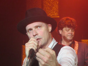 Close-up of Gord Downie singing in concert 2 years ago