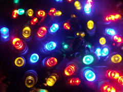 a shot of random coloured christmas lights