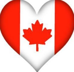 Canadian flag in the shape of a heart