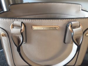 light grey satchel handbag front