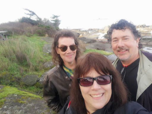 Me, Derek and brother Dave in a selfie on the shore of the island