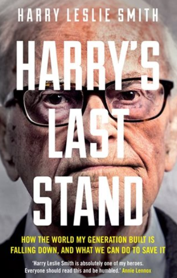 book cover for Harry's Last Stand has title in big type in front of a closeup of Harry's face