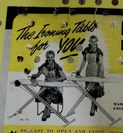 close-up of vintage iron sticker that's described within the blog