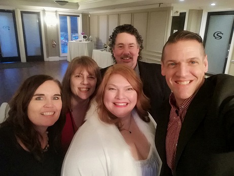 Ken taking a selfie of he and his wife, Loreena the bride and me and Derek