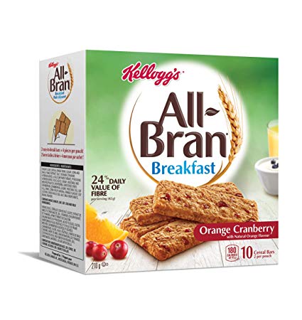 Box of Kellogg's All-Bran bars in orange-cranberry