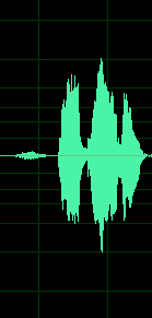 small green bump just before a graph of spoken audio 