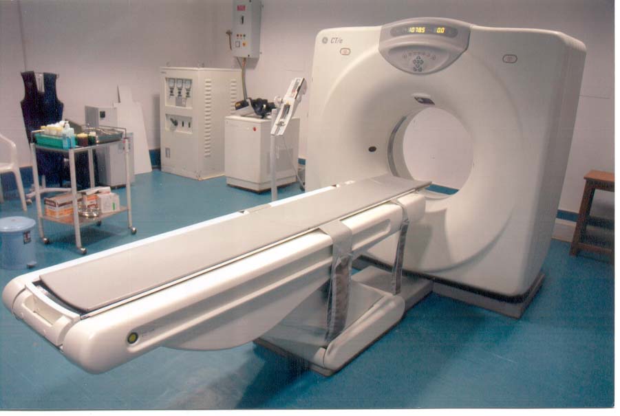 A CT scan machine in a hospital
