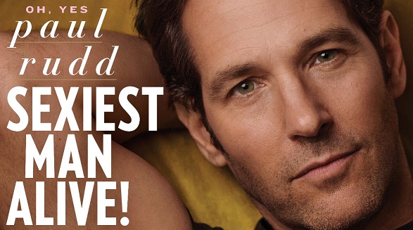 Crop of the latest People magazine cover showing Paul Rudd has been named Sexiest Man Alive. 