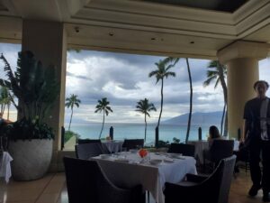 A perfect view of the ocean from our seat at Spago