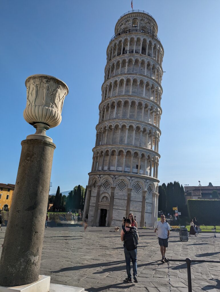 The Leaning Tower of Pisa is definitely leaning!