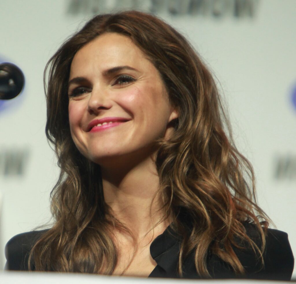 Close up of a smiling Keri Russell