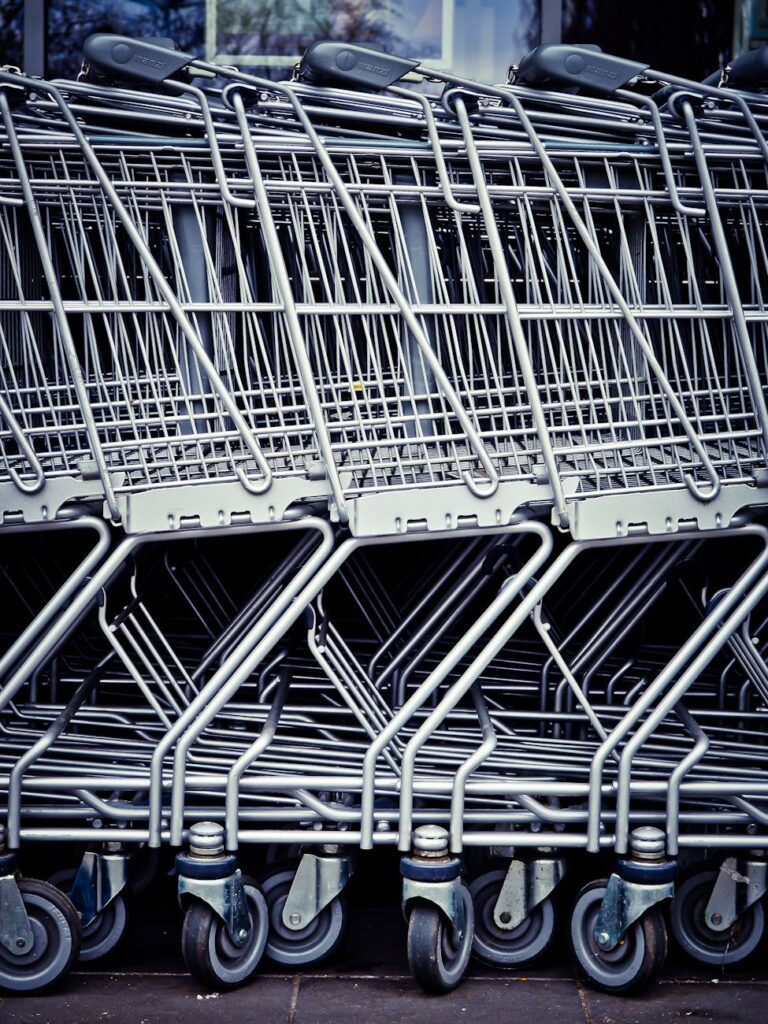 shopping carts aligned