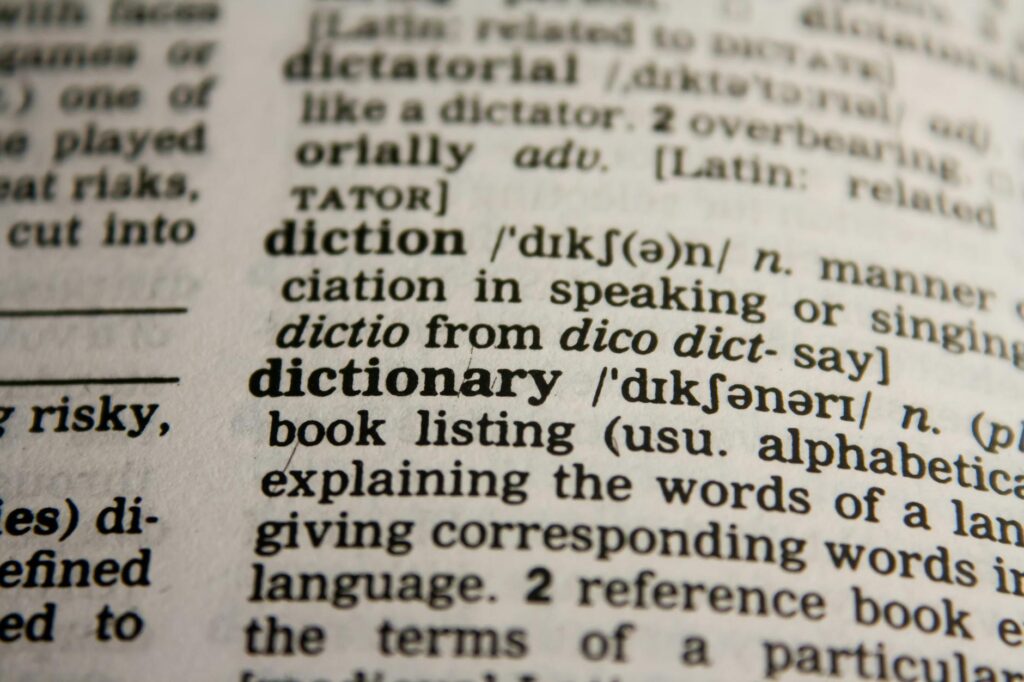 dictionary text in bokeh effect