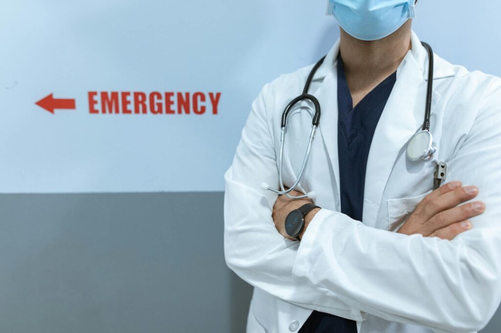 male doctor in white coat