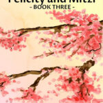 Book cover for All We are is yellow and pink with branches featuring pink blooms across the middle