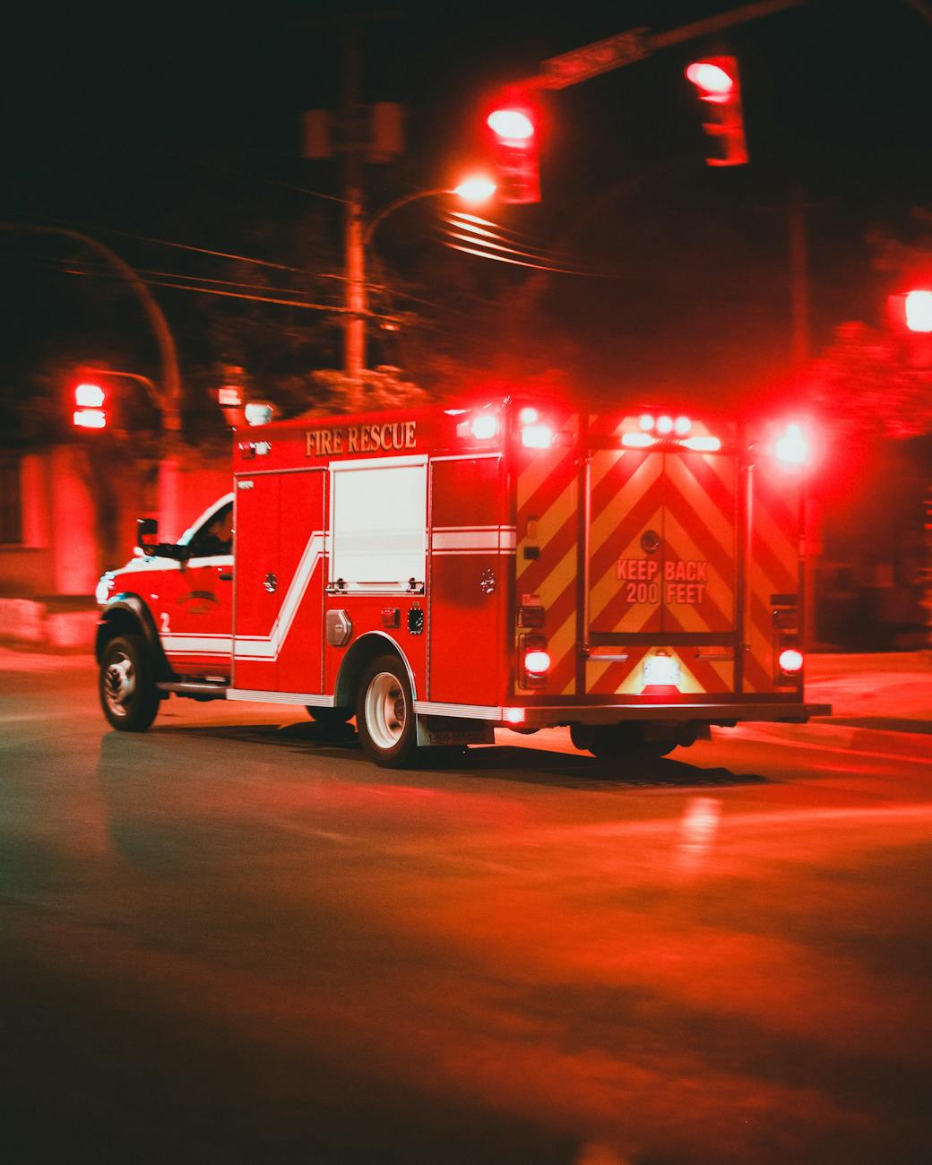 fire truck on the road